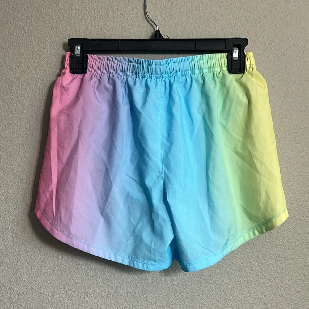 Adidas blue, pink, yellow and green Athletic Shorts GIRLS SIZE LARGE (14) - Picture 3 of 8